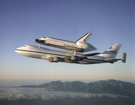 Atlantis on Shuttle Carrier