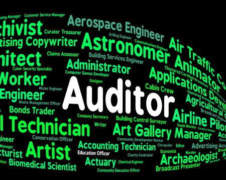 Auditor Job Represents Auditing Word And Inspectors