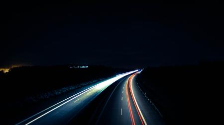 Autobahn at night