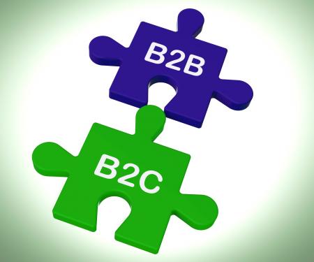 B2B And B2C Puzzle Shows Corporate Partnership Or Consumer Relations