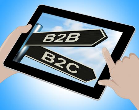 B2B B2C Tablet Means Business Partnership And Relationship With Consum