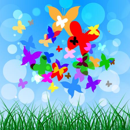 Background Butterflies Represents Summer Time And Creature