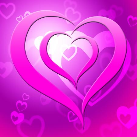 Background Heart Represents Valentine Day And Affection