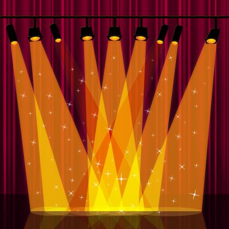 Background Spotlight Indicates Stage Lights And Backdrop