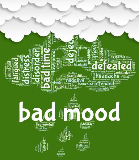 Bad Mood Represents Grief Stricken And Anger