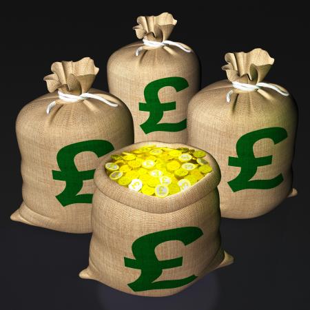 Bag Of Coins Shows British Savings