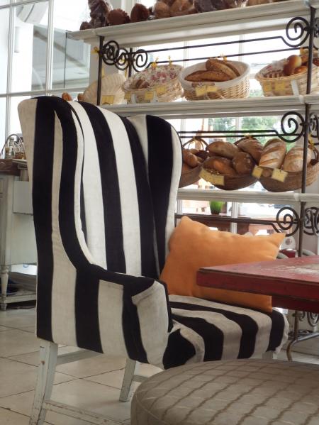 Bakery Cafe with Striped Black and White