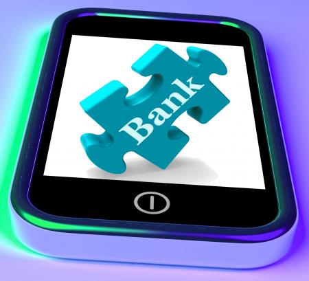 Bank Phone Shows Online Or Electronic Banking Transactions