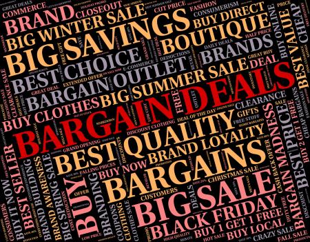 Bargain Deals Indicates Contract Reduction And Sale