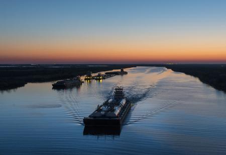 Barges in the River