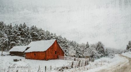 Red Winter Barn