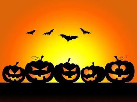 Bats Halloween Indicates Trick Or Treat And Celebration