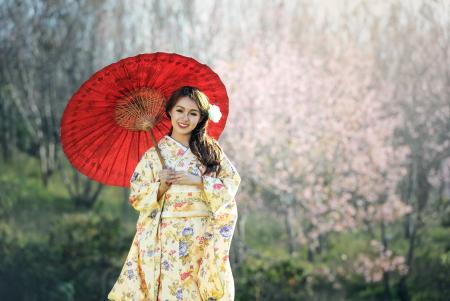 Beautiful Girl with Umbrella