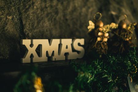 Beige Wooden Xmas Cutout Sign