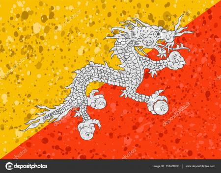 Bhutan Grunge Flag