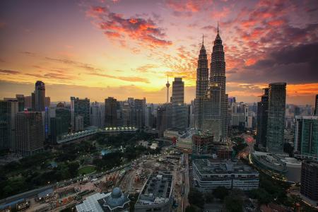 Big Infrastracture Under Sunset Sky