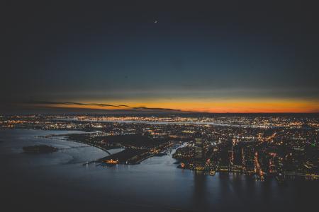 Bird's Eye Photo of City Skyline