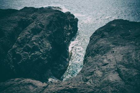 Bird's Eye View of Cliff over Cove
