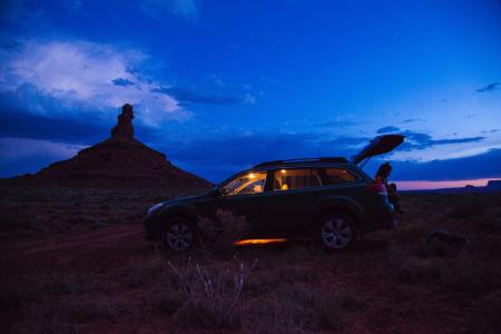 Black 5-door Hatchback during Nighttime