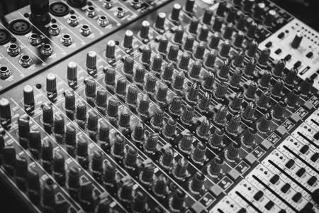 Black and White Audio Mixer