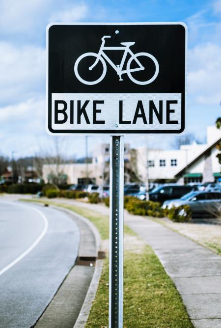 Black and White Bike Lane Signage