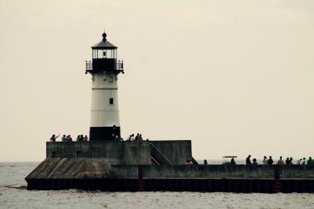 Black and White Light House at Daytime