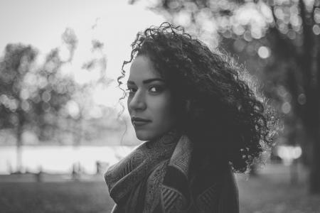 Black And White Photo Of Woman