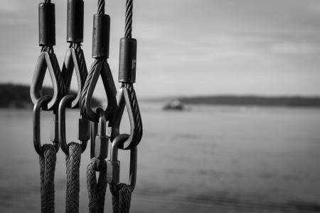 Black and White Photography of Chains