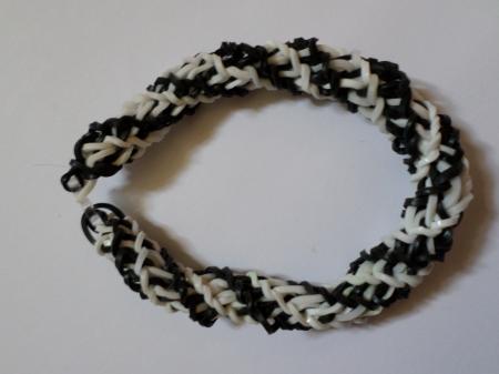 Black and white spiral loom bracelet