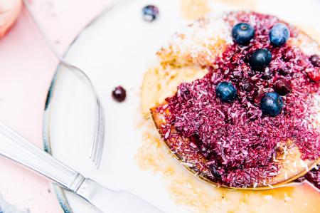 Black Berry With Cooked Food