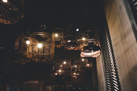 Black Birdcage Pendant Lamps