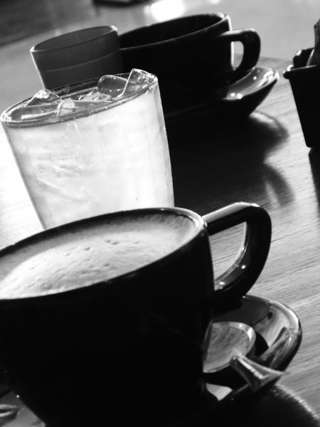 Black Coffee Cups b&w image