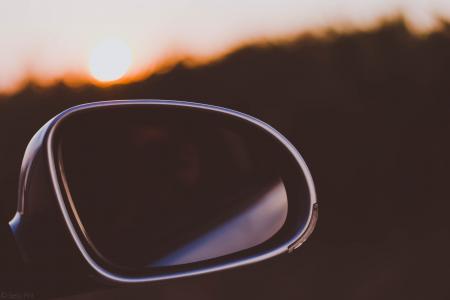 Black Framed Car Side Mirror