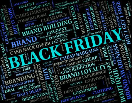 Black Friday Indicates Reduction Discounts And Promotional