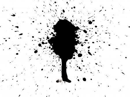 Black ink splatter