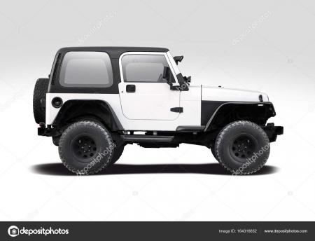 Black jeep isolated