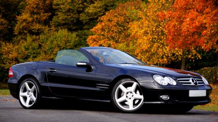 Black Mercedes Benz Convertible Coupe Sl Class