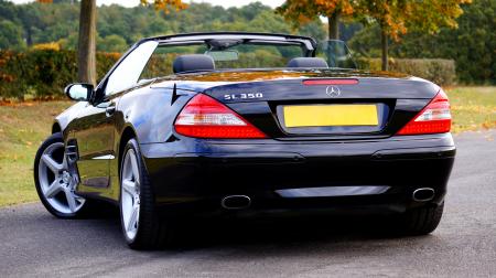 Black Mercedes Benz Sl 350 Convertible Coupe