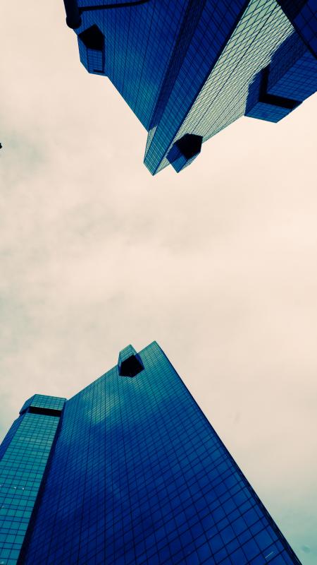 Black Tinted Glass High-rise Building Low Angle Photography