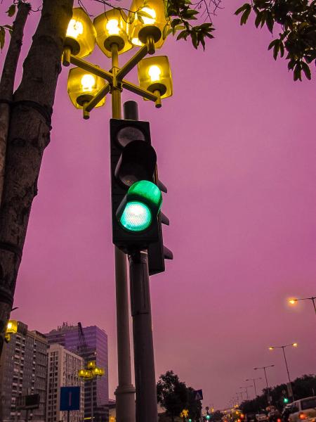 Black Traffic Light at Go Sign