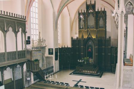 Black Wooden Church Altar