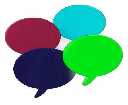 Blank Speech Balloons Shows Copy space For Thought Chat Or Idea