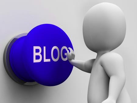 Blog Button Shows Online Expression Information Or Marketing