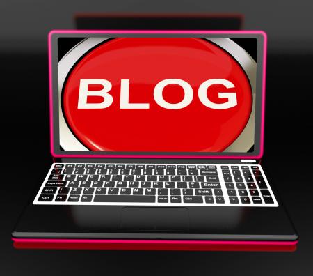 Blog On Laptop Shows Internet Blogging Or Weblog Website