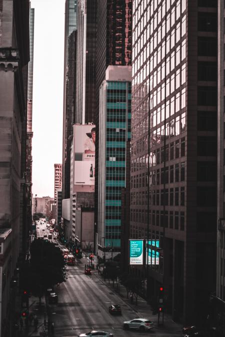 Blue and Black City Buildings