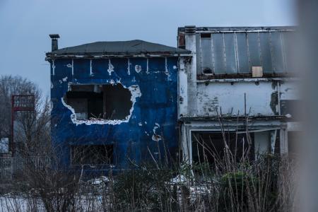 Blue and Gray Concrete Building