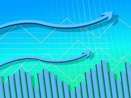 Blue Arrows Background Means Graph Upwards And Growth