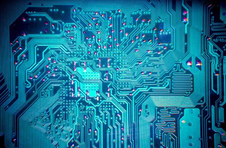 blue computer circuit board