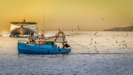 Blue Fishing Boat