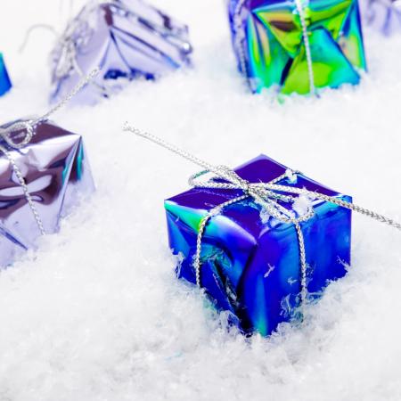 Blue Gift Box Christmas Decoration